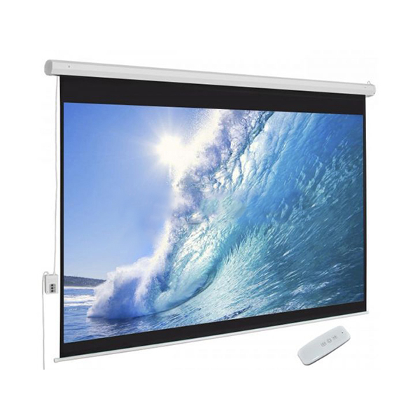 Cyber Electrical Screen (160″xl20″)400x300cm, (Tubular Motor) White Matt 3D Support E200D-N