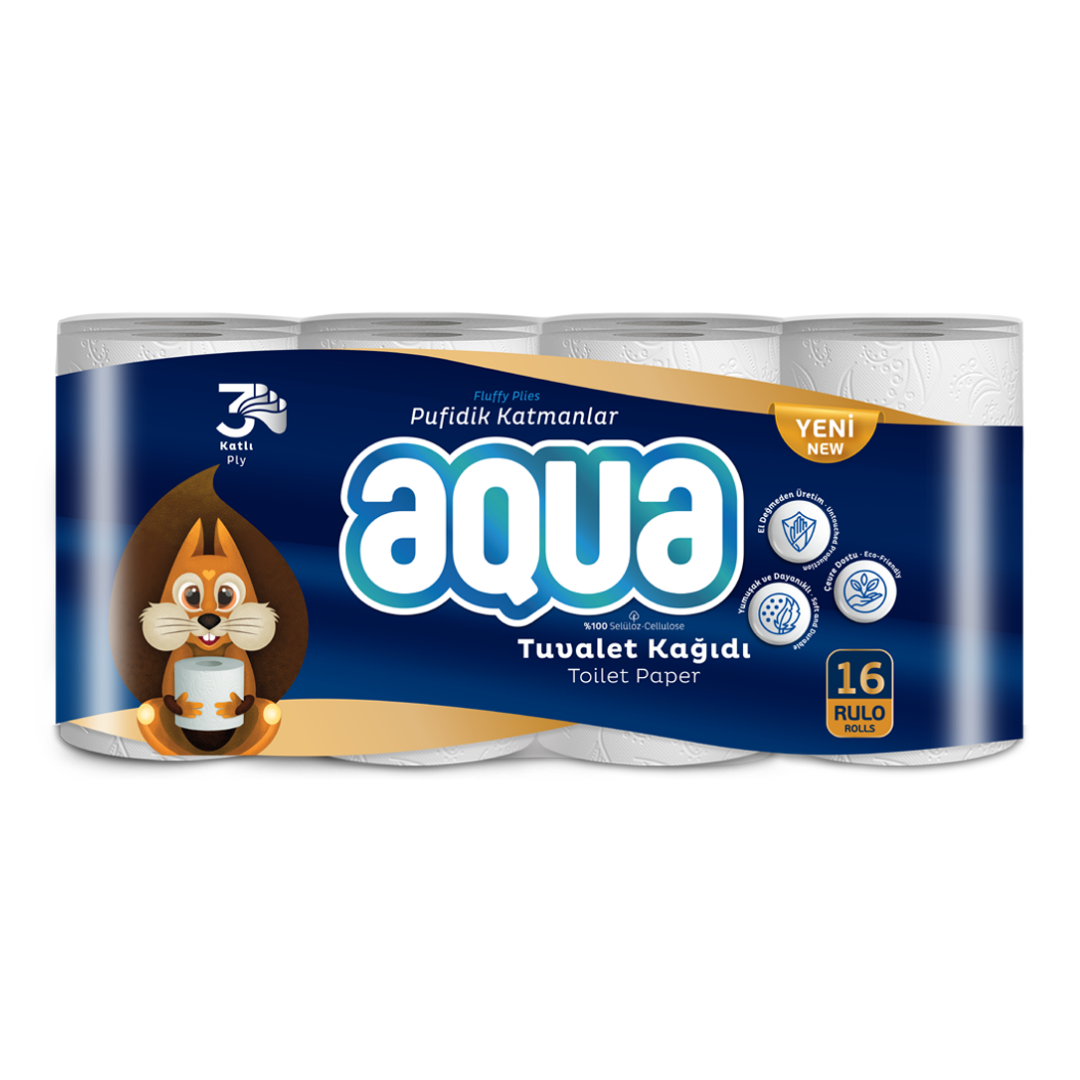 Aqua Tualet Kağızı 16lı (3qat)