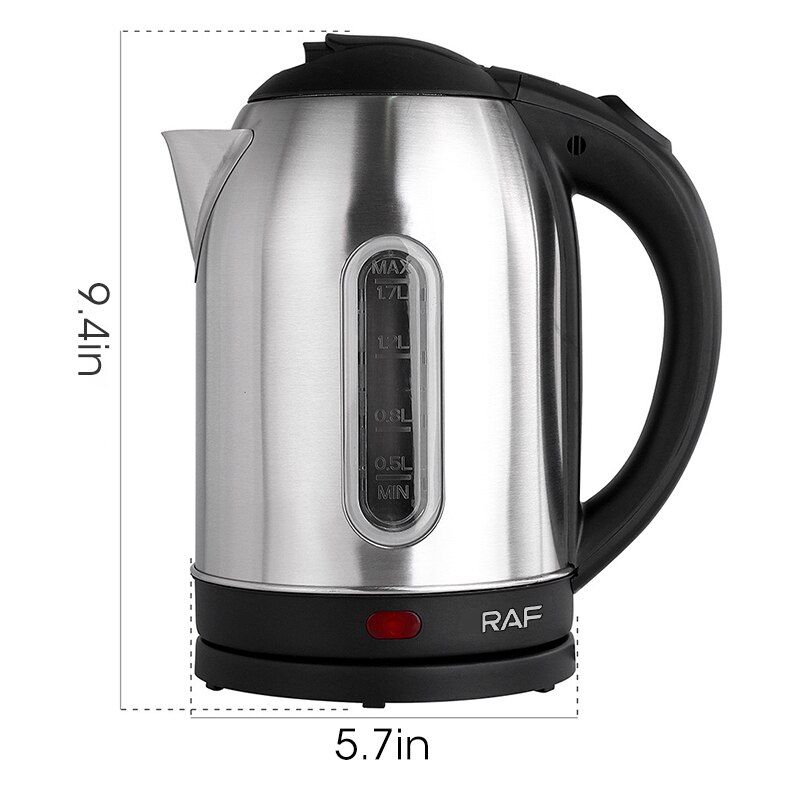 RAF Stainless Steel Electric Kettle 1.7L Large Capacity 2500W Water Heater kod7853